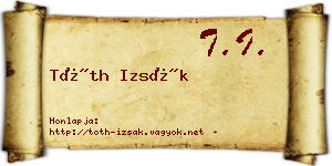 Tóth Izsák névjegykártya
